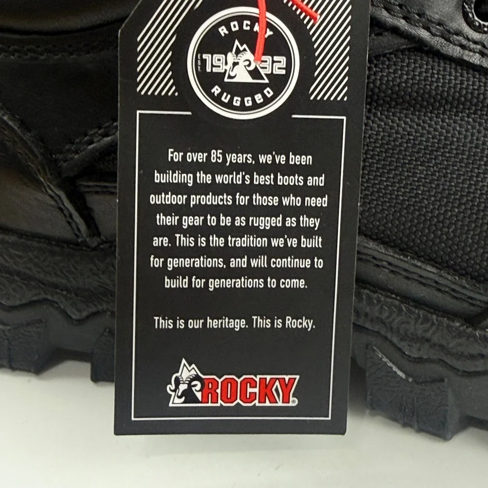 Rocky Mens Alpha Force 4 Inch Waterproof Duty Boots Black Leather FQ0002168 10W